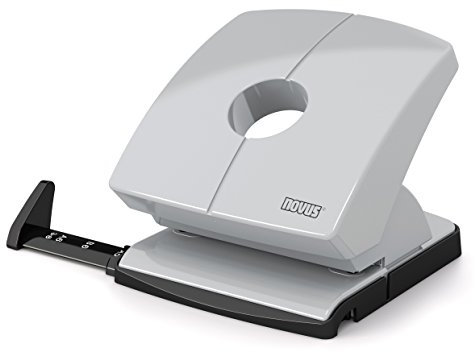 Novus B 230 Locher (Locherleistung 30 Blatt Papier, fest einrastende Anschlagschiene, Vollmetallgerät mit kunstoffummanteltem Oberteil) grau