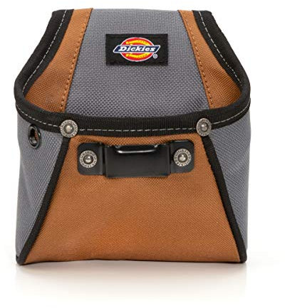 Dickies Rigid Nail/Screw Work Pouch with Tape Measure Clip, Universal-fit Steel Clip for Tool Belt, Riveted Seams Built to Last