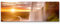 Paul Sinus Art Leinwandbilder | Bilder Leinwand 150x50cm Traumhafter Sonnenaufgang mit Wasserfall – Island