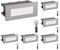 ledscom.de 6 Stück LED Treppenlicht/Wandeinbauleuchte für innen und außen, eckig, edelstahl, 123 x 60mm, warmweiß