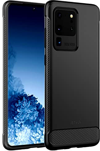 JETech Ultra Sottile Cover per Samsung Galaxy S20 Ultra 5G (2020), Magro Cellulare Custodia con Assorbimento Degli Urti e Progettare in Fibra di Carbonio (Nero)
