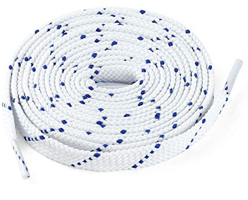 Sourcing map 3 Pares Cordones planos de sarga de doble color para zapatillas de deporte Cordones gruesos de colores sólidos unisex Blanco azul 120 cm/47.2