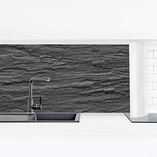 Bilderwelten Küchenrückwand Folie Glänzend 60x210 cm Schiefer Spritzschutz Fliesenspiegel Küche-Rückwand Motiv Klebefolie