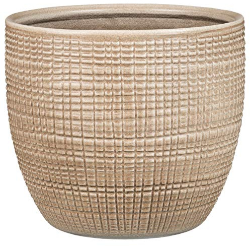 Scheurich Corteza Blumentopf aus Keramik, Beige, Ø 18,8 cm, H 16,9 cm