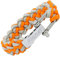 Wolflock Premium Paracord Armband für Männer - Handgeflochten mit Edelstahlverschluss in Orange/Grau