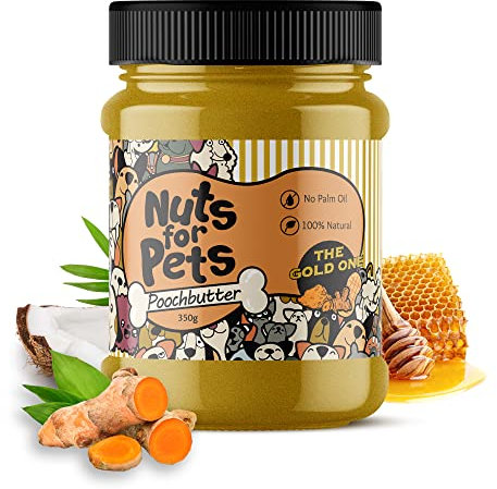 Nuts for Pets Poochbutter - The Gold One (with added Turmeric), Peanut Butter for Dogs, 100% Natural, 350g