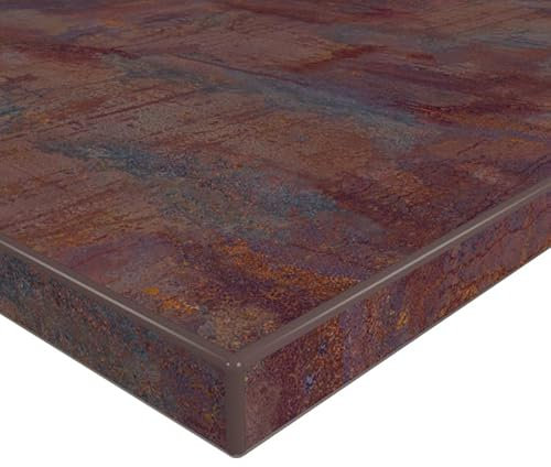 MySpiegel.de Tischplatte Holz Zuschnitt nach Maß Beschichtete Holzdekorplatte Rusty Iron in 19mm Stärke (60 x 60 cm, Rusty Iron)
