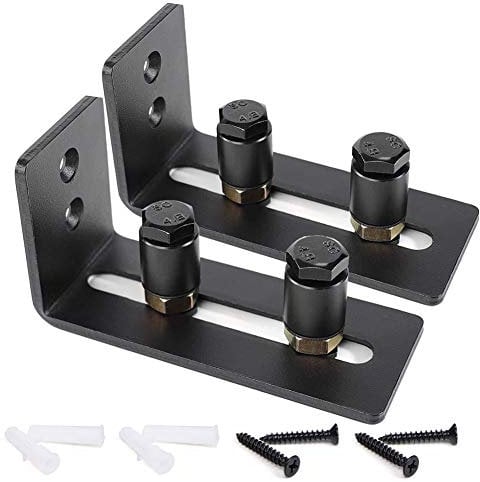 Barn Door Floor Guide, Sliding Door Guide, Sliding Door Kit, Barn Gate Sliding Bottom Stay Roller Guide, Adjustable Stay Roller for Wardrobe Double Door - 2 Pcs