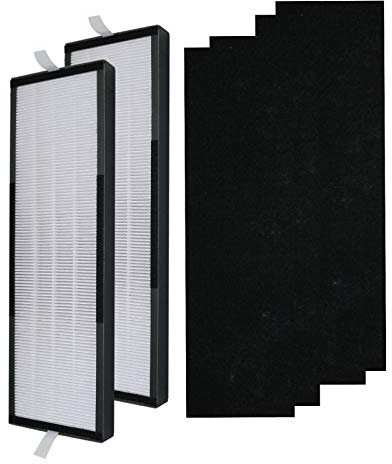PUREBURG 2-Pack Replacement 2-in-1 High-Efficiency HEPA Air Filters + 4 Carbon Pre-Filters Compatible with Alen T500 Tower Air Purifier (TF60-Carbon/Cooking Odor & Voc's version)