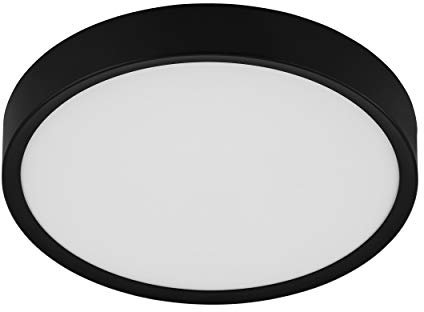 EGLO LED Deckenleuchte Musurita, 1 flammige Deckenlampe, Wohnzimmerlampe, Küchenlampe aus Stahl und Kunststoff, Flurlampe Decke in Schwarz, Weiß, Ø 34 cm