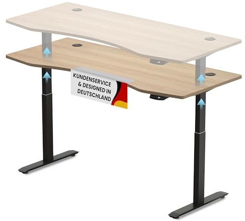 Duke-Handel® Elektrisch Höhenverstellbarer Schreibtisch [ERGONOMISCHER STEHTISCH] - inkl. Memory Funktion und Anti-Kollision Technologie - Tischplatte 180x80cm