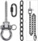 BeneLabel 2er Schaukelhaken, 130mm Hängematte Befestigung Holzbalken Schwerlast Hängesessel Aufhängung Betondecke Karabiner 100cm Schwarz Kette Drehbar Boxsack Deckenhalterung ösenhaken, Bis 454kg