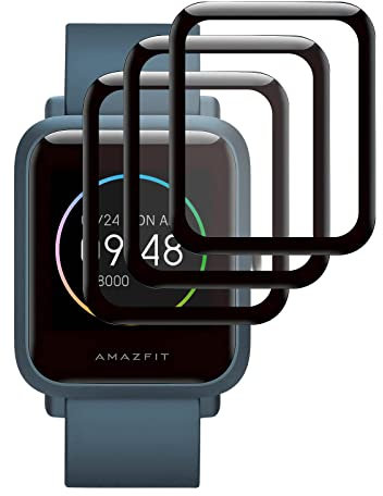 [3 Pack] Pellicola Vetro Temperato per Amazfit Bip S/Amazfit Bip S Lite, Weideworld TPU Pellicola Protettiva per Amazfit Bip S/Amazfit Bip S Lite,Anti-riflesso,Ultra-Clear, Nero