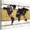 decomonkey Bilder Weltkarte 120x80 cm 1 Teilig Leinwand Bilder Bild auf Leinwand Vlies Wandbild Kunstdruck Wanddeko Wand Wohnzimmer Wanddekoration Kontinente Landkarte World Map Abstrakt
