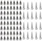 140pcs Spikes Nieten Killernieten Nieten Spitz DIY Handwerk Punk Nieten Schraubnieten Spitz Metall Punk Ziernieten Gothic Metall Spikes für Clothes Taschen Halskette Schuhe Lederhandwerkr (Silber)