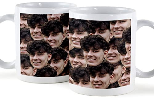 The Gift Experience Personalised Photo Mug - Face Upload. Fun Mug for Any Occasion. Size 9cm Tall, 10oz, Fantastic Personalised Face Mug for Friends and Family