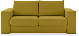 LOOKS by Wolfgang Joop Looks V-1 Designer Sofa mit Hockern, 2 Sitzer Couch, Funktionssofa, gelb, Sitzbreite 160 cm