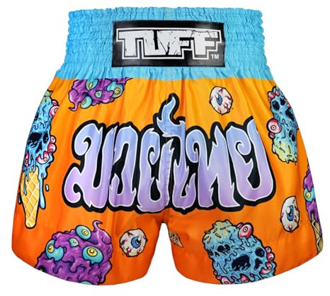 Tuff Sport Muay Thai Shorts Boxshorts Traditionelle Stile Workout Shorts MMA Kickboxen Kleidung, Tuf-ms681-org, XL