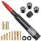 Car Antenna and American Flag Valve Stem Caps Set, Truck Exterior Decoration Accessories Roof Aerial Base AM/FM Radio Signal for Car SUV Truck Most Vehicle (Red)