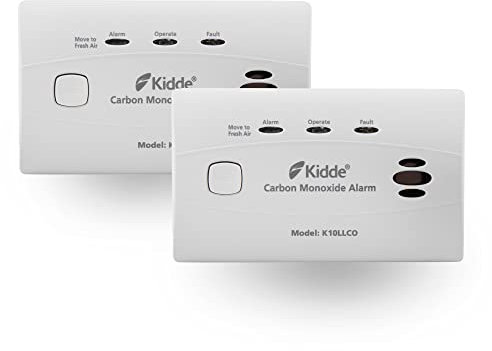 Kidde 10LLCO Lot de 2 détecteurs de monoxyde de carbone avec batterie scellée longue durée