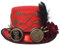 BLESSUME Zylinder Hut mit Brille for Karneval, Halloween, Mottoparty (M, Rot)