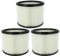vhbw 3x Filterelement kompatibel mit Metabo ASA 25 L PC, 30 L PC Inox Nass-/Trockensauger - Feinstaubfilter, Papier/Gummi