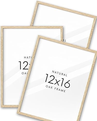 UPWOIGH Bilderrahmen aus Eichenholz, minimalistisch, 30,5 x 40,6 cm, 30,5 x 40,6 cm, natürlicher Massivholz-Bilderrahmen für Wandkunst, Fotos und Drucke, 30,5 x 40,6 cm, 3 Stück