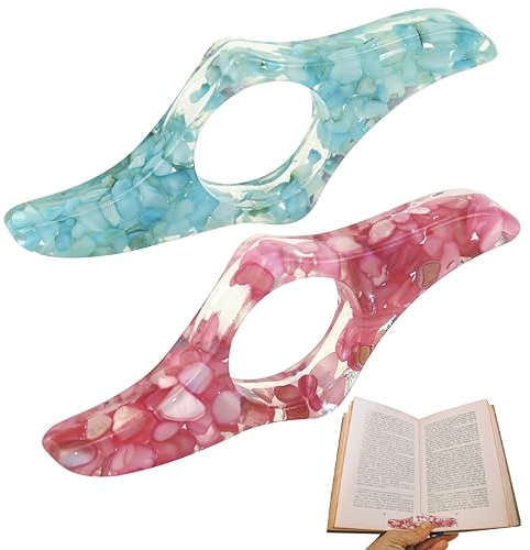 CHEVVY Weihnachten Buch Accessoires Daumenring Seitenhalter, 2Stk. Buch Seitenhalter Harz Lesen Lesezeichen Buch Lesezubehör Kunstharz Daumenring für Lehrer Schüler Bücherwurm Buch