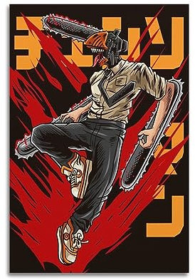 VZRSQZK Japanese Anime Chainsaw Man Poster Poster Decorative Painting Canvas Wall Posters And Art Picture Print Modern Family Bedroom Decor Posters 08x12inch(20x30cm)