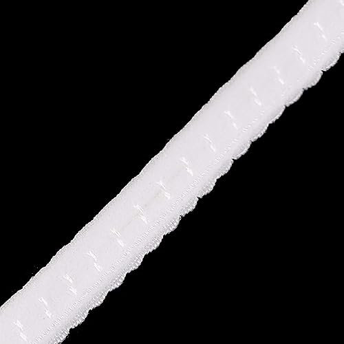maDDma Wäschegummi Falzgummi Ziergummi 10mm Faltgummi ab 1m elastisches Einfassband Saumband, Farbe:weiß