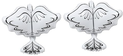Amosfun 2st Taube Ballon Mit Friedenstauben Hochzeitsfeierballons Für Kinder Taubenballon-denkmal Dekorationen Für Partyballons ?e Weiß Aluminiumfolie Braut Fenster