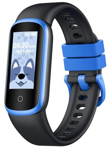 Smartwatch Kinder Fitness Tracker Kinderuhr: Smart Watch mit Schrittzähler Aktivitätstracker Kalorienzähler Pulsuhr Schlafmonitor Uhr Kinder Junge Mädchen Wasserdicht Fitnessuhr für Android iOS