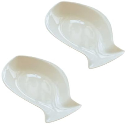 NAMOARLY 2pcs Unbreakable Ceramic Dinner Plates Fish Shape Snack Plates Microwaveable Chinese Style Dessert Indian Serving Dishes