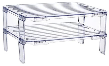 Milisten Cabinet Storage Shelf Freezer Organizing Rack Bowls Plates Storage Rack for Fridge Kitchen Pantry