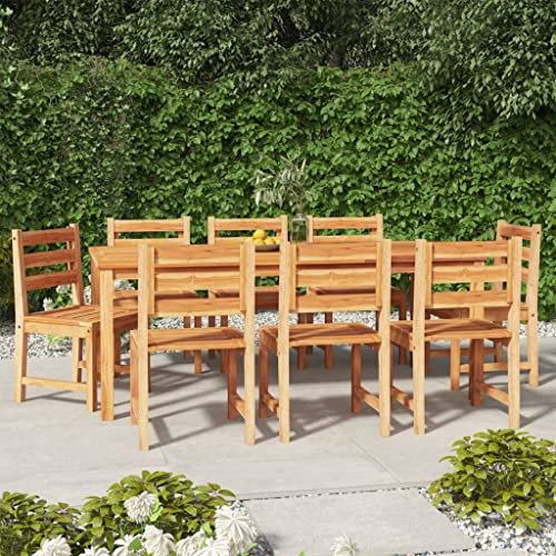 MNISDFL Möbelsets Terrassenmöbel Lounge Gartenmöbel Set 9-TLG. Garten-Essgruppe Massivholz Teak