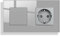 JIMEIDA Interruptor de luz con enchufe gris empotrado, 1 compartimento, 2 vías, cristal, interruptor de pared, interruptor basculante de cristal, 157 x 86 mm, 10 amperios, 250 V