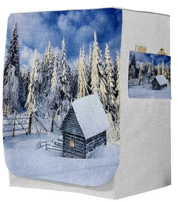 Highdi 3D Funda de Lavadora Cubierta, Secadoras de Carga Frontal Protector Exterior Cubierta a Prueba de Polvo (Capacidad L 10,5~12 kg,Invierno 3)