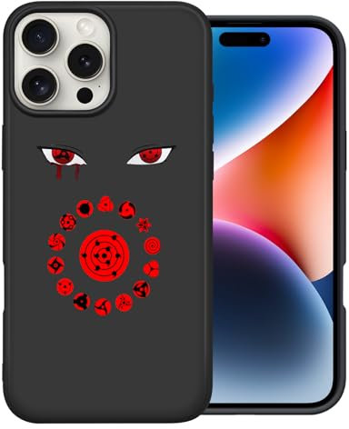 DiyGody Anime Case Compatible for iPhone 16 Pro Max, Cool Red Eyes Funny Unique Pattern for Boys Girls Teen Slim Soft Silicone Shockproof Camera Protection Cover for iPhone 16 Pro Max (6.9 inch)