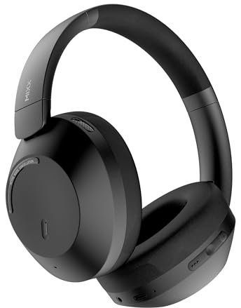 Mixx StreamQ C4 Over-Ear ANC Wireless Headphones, Bluetooth Wireless Earphones, 40-Hour Battery, Transparent Mode, Black