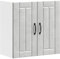 vidaXL Lucca Kitchen Wall Cabinet - Concrete Grey Engineered Wood, Wall-Mounted Storage Cupboard with Glass Doors - 60x31x60 cm