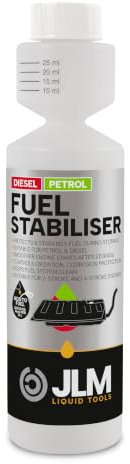 JLM Kraftstoffstabilisator für Benzin & Diesel 250 ml - Schützt vor Kraftstoffverfall, verhindert Ablagerungen, optimiert die Motorleistung und sorgt für zuverlässigen Betrieb – J03125