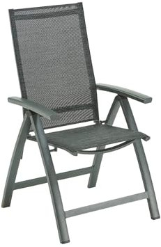 Liadomo Klappstuhl Ricadi, Gartenstuhl verstellbar, Armlehnen Aluminium