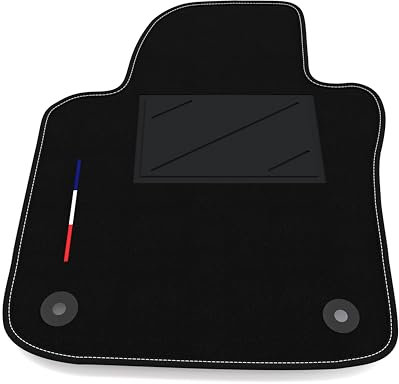 Automatte nur auf der Fahrerseite, 1 Stück, kompatibel mit Skoda Octavia 2 2004-2013 | 1 maßgeschneiderter Teppich, Frankreich-Flagge