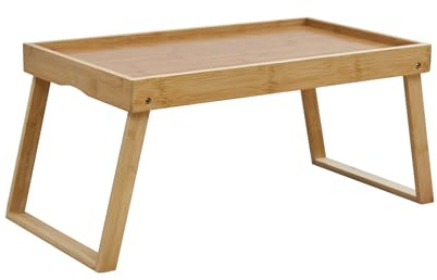SVITA Mela Betttablett Frühstückstablett klappbare Beine erhöhter Rand Bett/Couch praktisches Design Abstellmöglichkeit Laptop modern platzsparend Bambus