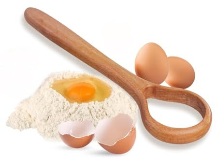 JNJOOD Batidor de Masa Danés de 13 Pulgadas con de Madera para Panificación. Ideal para Masa Madre, Pizza y Más. 1 Unidad.