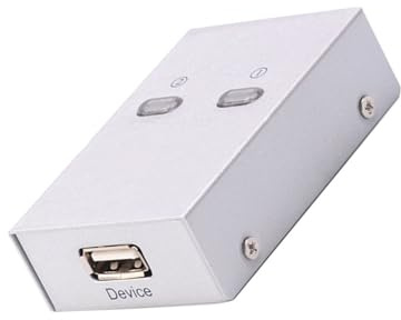 Gatuida USB 2.0 Drucker Sharing Umschalter mit Automatischem USB Geräteteiler für Scanner und Drucker im Kleinen Büro aus Kunststoff in Silber