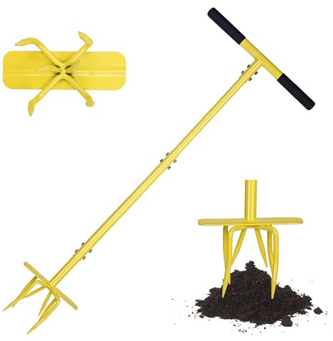 BARAYSTUS Hand Tiller Cultivator with Steel Garden Claw, Manual Twist Tiller Soil Loosening Garden Tool for Flower Beds, Raised Beds & Planter Boxes