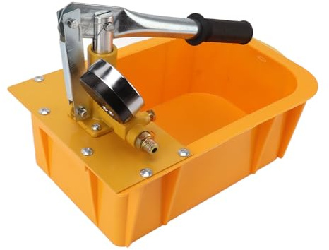 Rcniso Hydraulic Pump Tester, Manual Water Pressure Test Pump with Gauge for Pipeline with Two Pressure Lock Ways