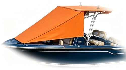 Adjustable T-Top Boat Bimini Top Shade Cover, Waterproof UV Protection Canopy, 7 Colors Optional, Universal Replacement Awning for Most Center Console Boats(Orange,275x305cm)