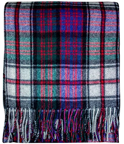 I LUV LTD Scottish Tartan Warm Wool Mix Throw Blanket MacDonald Modern Dress Knee Plaid Throws for Sofas Travel Wool Rug Throws and Blankets 182 cm x 152 cm
